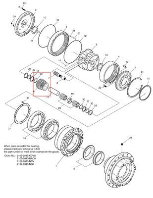 SOLAR 280LC-III 기어박스 부품 SOLAR 290LC-V SOLAR 300LC-V 2101-1019G SOLAR 300LC-V 행성 기어